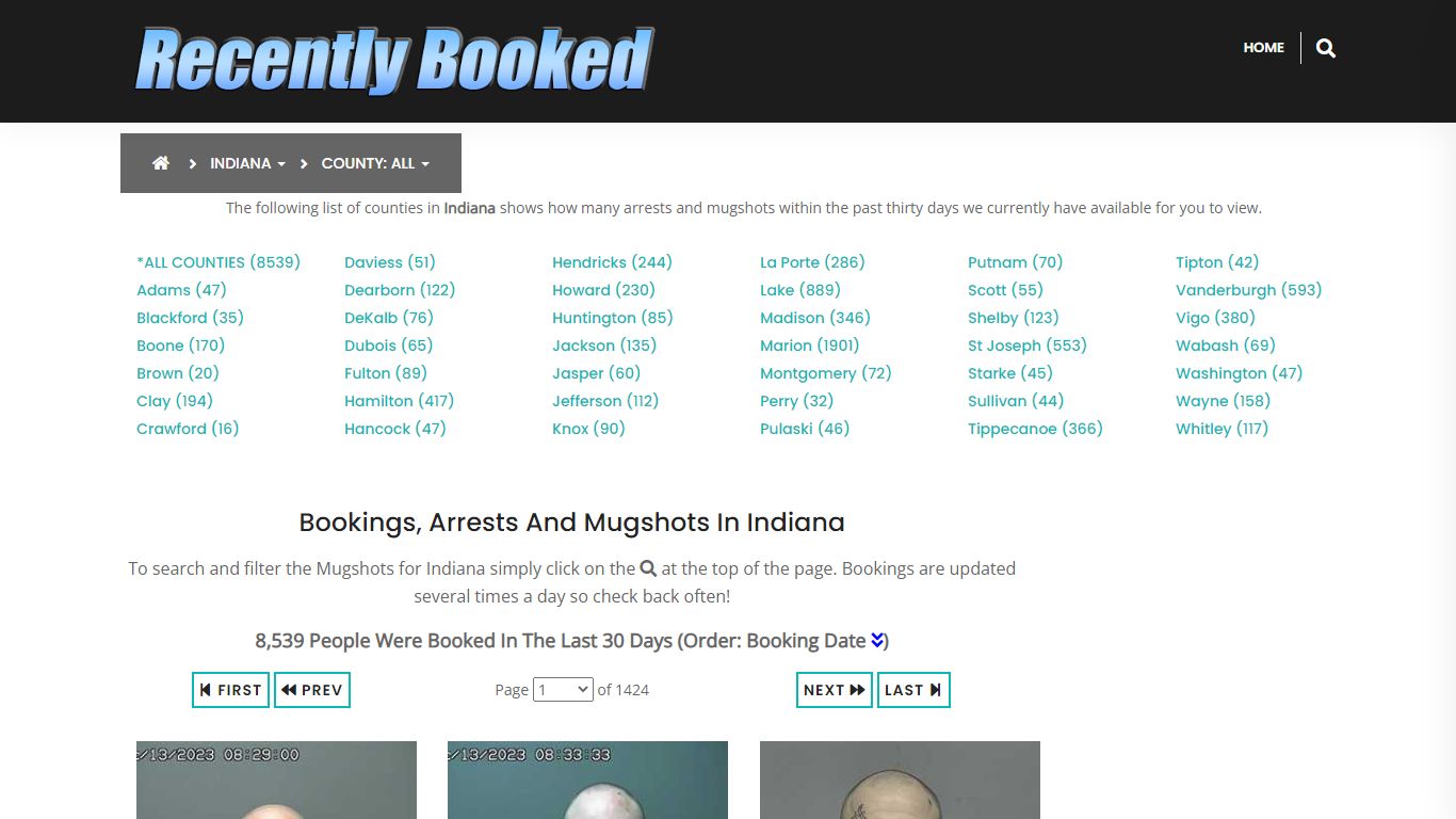 Recent bookings, Arrests, Mugshots in Indiana - Recently Booked