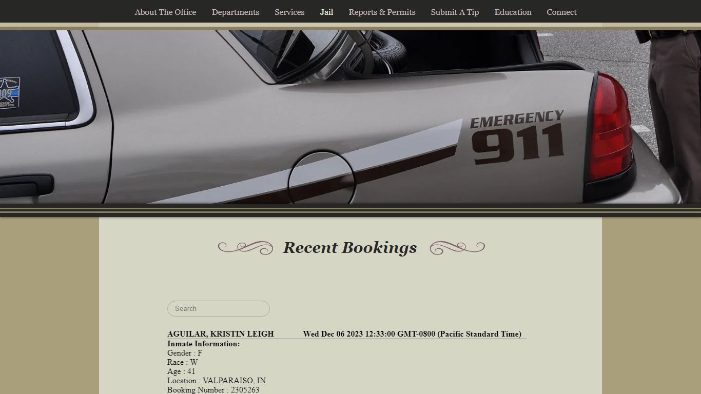 Recent Bookings | portercountysheriff